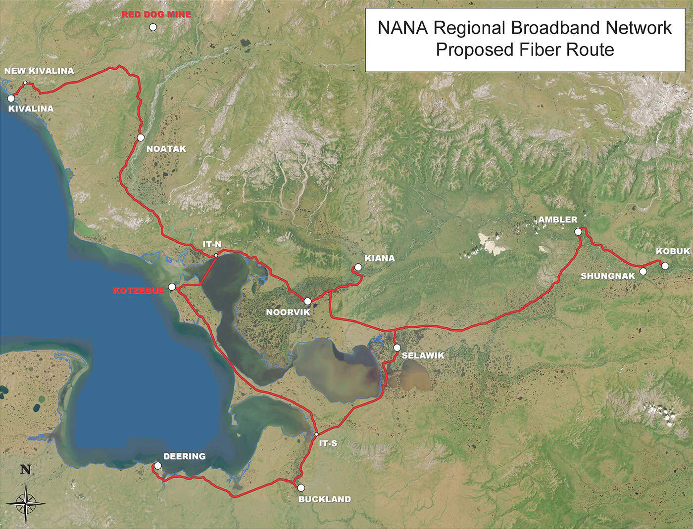Proposed fiber route map